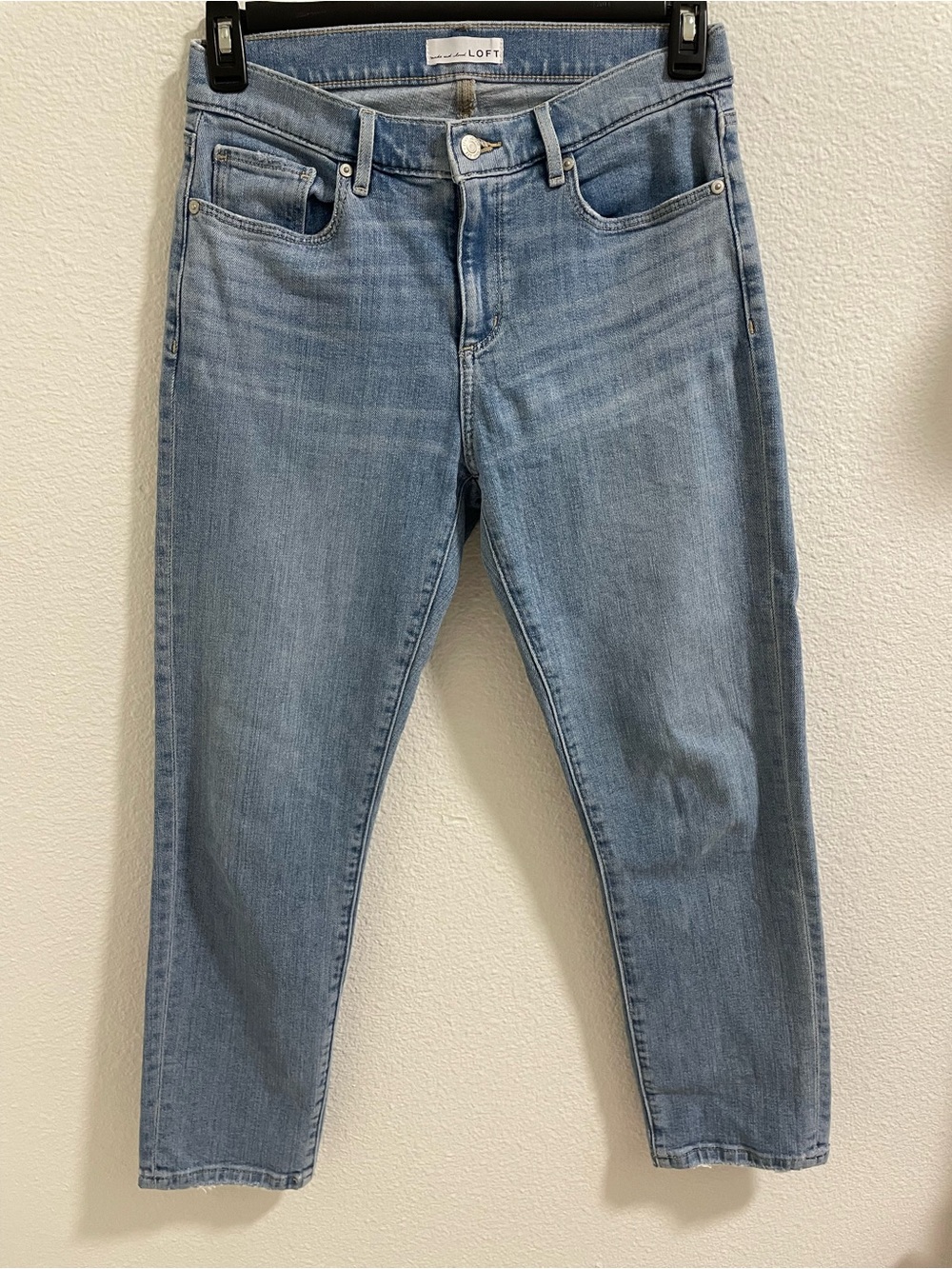 LOFT the super soft girlfriend Light Wash Denim Jeans — Classic Blue